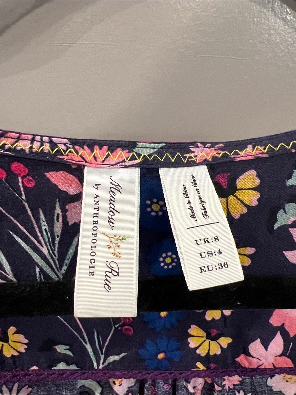 Meadow Rue by Anthropologie Eldoret Floral Wrap Top Short Sleeve Blouse 4 - Picture 3 of 11
